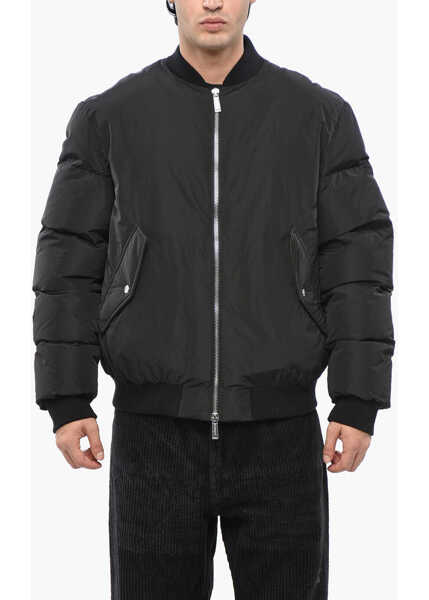 Geci de iarna DSQUARED2 Icon Nylon Down Jacket With Embossed Monogram Black Barbati (BM 19247537) 1
