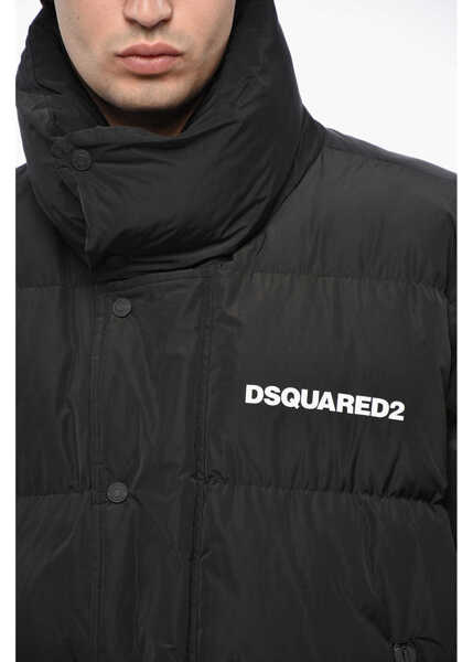 Jachete DSQUARED2 Solid Color Padded Jacket Black Barbati (BM 19247540) 3
