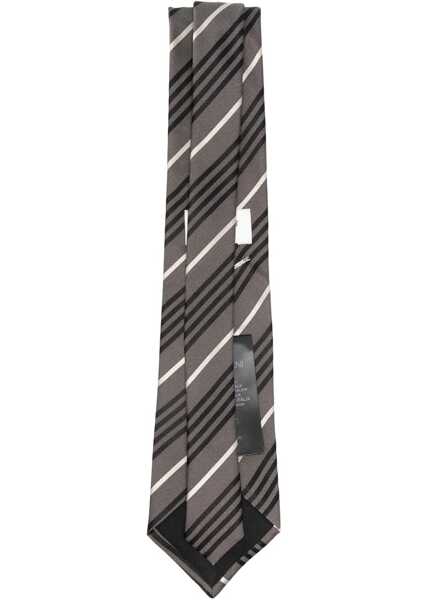 Cravate Saint Laurent Wide Striped Tie GREY Barbati (BM 19247654) 2