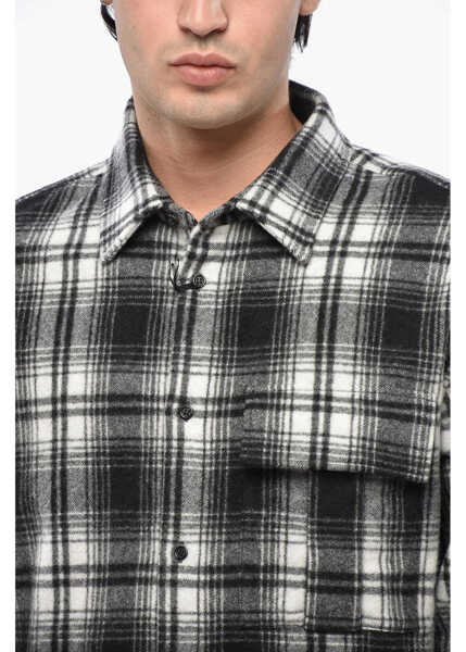 Camasi casual DSQUARED2 Checked Plaid Overshirt Black & White Barbati (BM 19247738) 3