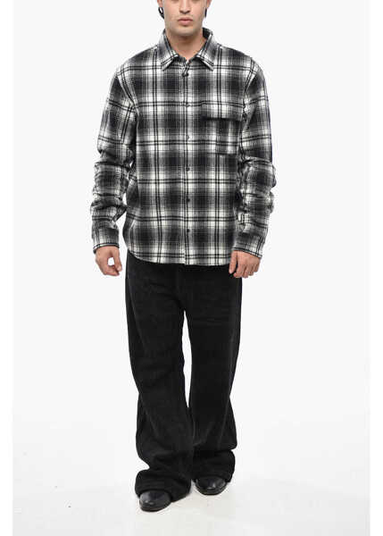 Camasi casual DSQUARED2 Checked Plaid Overshirt Black & White Barbati (BM 19247738) 4