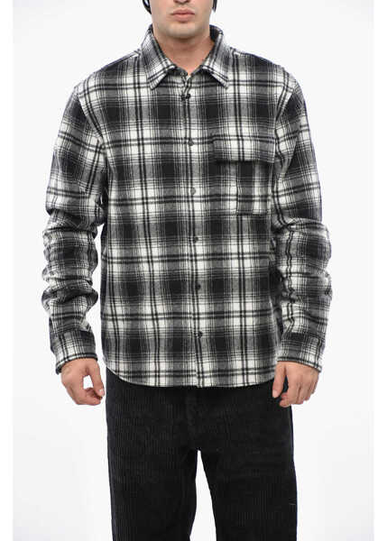 Camasi casual DSQUARED2 Checked Plaid Overshirt Black & White Barbati (BM 19247738) 1