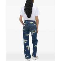 Blugi drepti Marc Jacobs Dama - Blugi drepti Marc Jacobs Distressed Jeans With Logo Button 22Cm Blue Femei (BM 19247741) - B-mall.ro