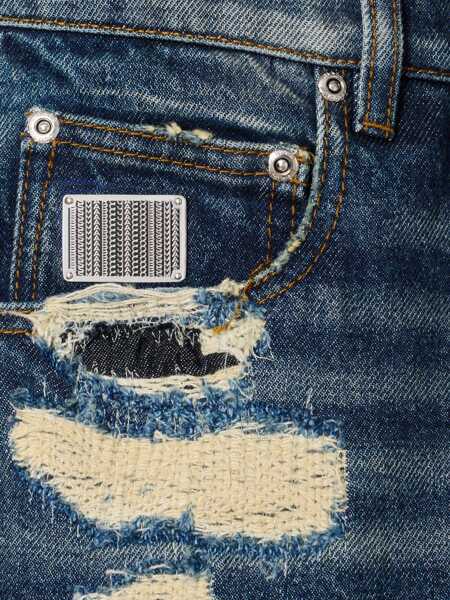 Blugi drepti Marc Jacobs Distressed Jeans With Logo Button 22Cm Blue Femei (BM 19247741) 5