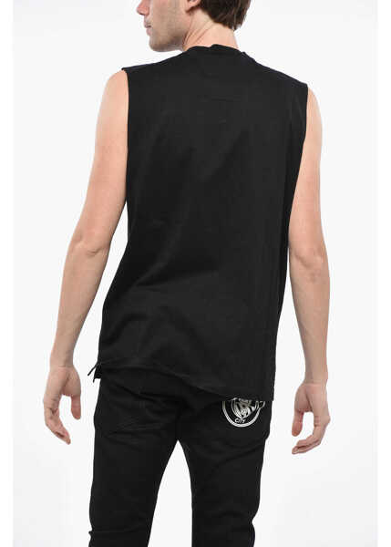 Maiouri DSQUARED2 Cotton Jersey Viva Vegas Tank Top Embellished With Rhineston Black Barbati (BM 19247744) 2