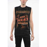 Maiouri Cotton Jersey Viva Vegas Tank Top Embellished With Rhineston Barbati