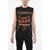 DSQUARED2 Cotton Jersey Viva Vegas Tank Top Embellished With Rhineston Black