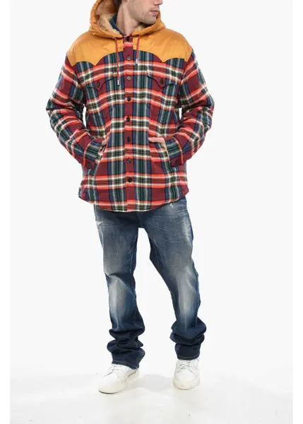 Jachete DSQUARED2 Check Canadian Overshirt With Hood And Padded Detail Multicolor Barbati (BM 19247756) 4
