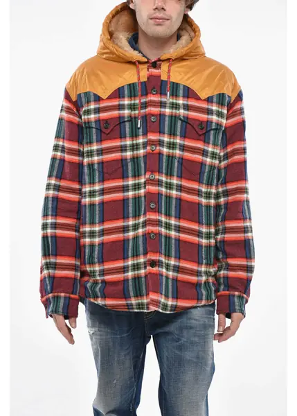 Jachete DSQUARED2 Check Canadian Overshirt With Hood And Padded Detail Multicolor Barbati (BM 19247756) 1