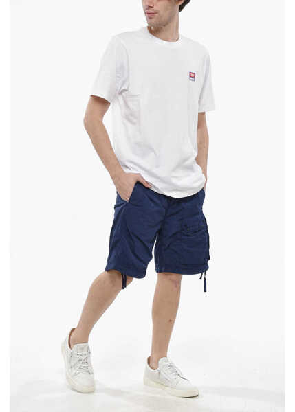 Tricouri Diesel Crew Neck Cotton T-Shirt With Logo Patch White Barbati (BM 19247765) 4