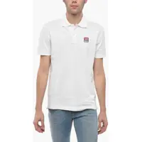 Tricouri Polo Hopsack Cotton Blend Smith Polo Shirt With Logo Patch Barbati