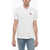 Diesel Hopsack Cotton Blend Smith Polo Shirt With Logo Patch White