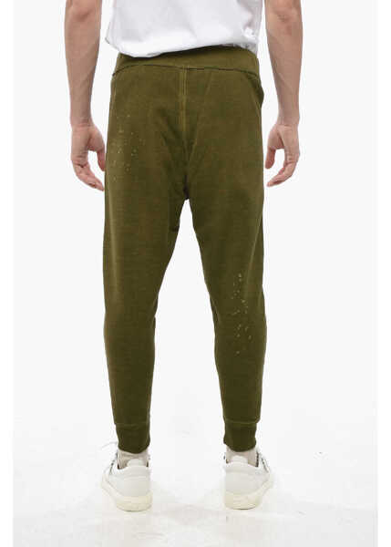 Pantaloni de trening DSQUARED2 Vintage Effect Relax Dean Fit Joggers With Kangaroo Pocket Green Barbati (BM 19247771) 2