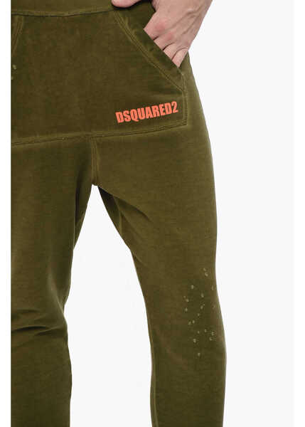 Pantaloni de trening DSQUARED2 Vintage Effect Relax Dean Fit Joggers With Kangaroo Pocket Green Barbati (BM 19247771) 3