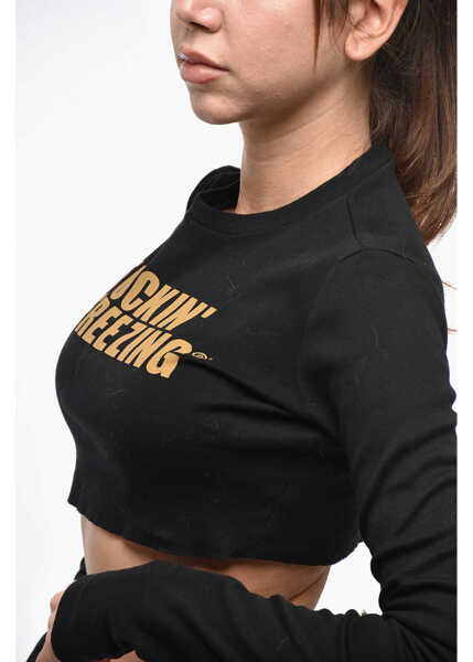 Tricouri DSQUARED2 Cropped Bella Fit Crew-Neck T-Shirt Black Femei (BM 19247774) 2