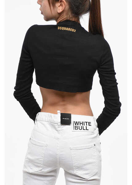 Tricouri DSQUARED2 Cropped Bella Fit Crew-Neck T-Shirt Black Femei (BM 19247774) 3