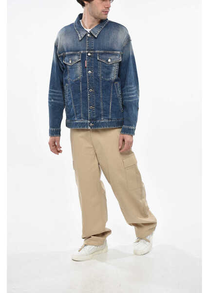 Geci de blugi DSQUARED2 Icon Oversized Denim Jacket Blue Barbati (BM 19247786) 4