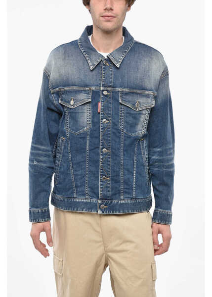 Geci de blugi DSQUARED2 Icon Oversized Denim Jacket Blue Barbati (BM 19247786) 1