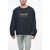MAISON KITSUN&Eacute; Brushed Cotton Crew-Neck Sweatshirt With Embroidered Logo Blue