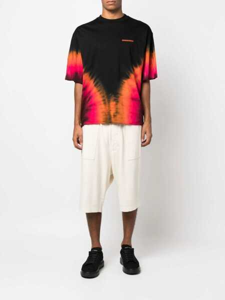 Tricouri DSQUARED2 Gradient Effect Flame Drop Crew-Neck T-Shirt Black Barbati (BM 19247807) 2