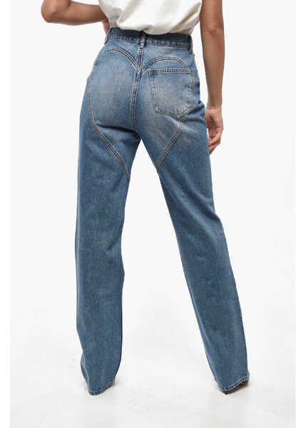 Blugi drepti AREA High Waist Distressed Jeans With Jewels 20Cm Blue Femei (BM 19247822) 3