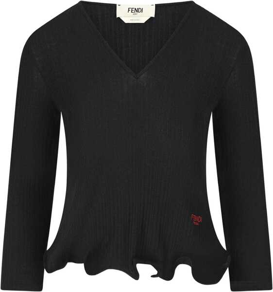 Topuri Fendi Long-sleeved Virgin Wool top BLACK Femei (BM 19247957) 1