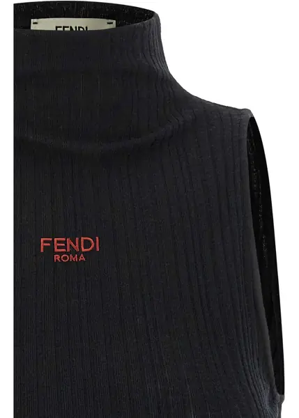 Topuri Fendi Sleeveless Virgin Wool Top BLACK Femei (BM 19247966) 4