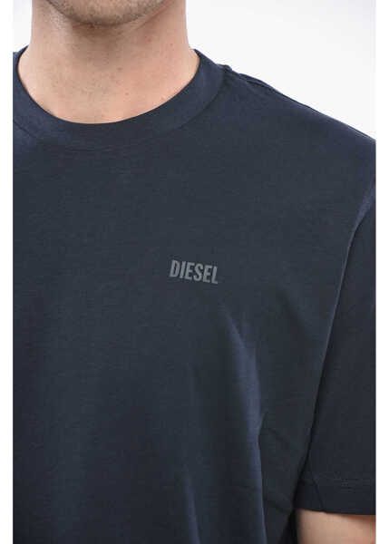 Tricouri Diesel Crew Neck Cotton T-Shirt With Embossed Logo Blue Barbati (BM 19248092) 3