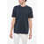 Diesel Crew Neck Cotton T-Shirt With Embossed Logo Blue