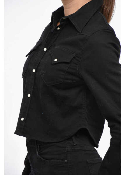 Camasi de blugi DSQUARED2 Stretch Denim Cropped Fit Western Shirt Black Femei (BM 19248104) 2
