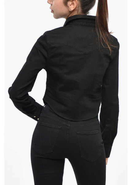 Camasi de blugi DSQUARED2 Stretch Denim Cropped Fit Western Shirt Black Femei (BM 19248104) 3