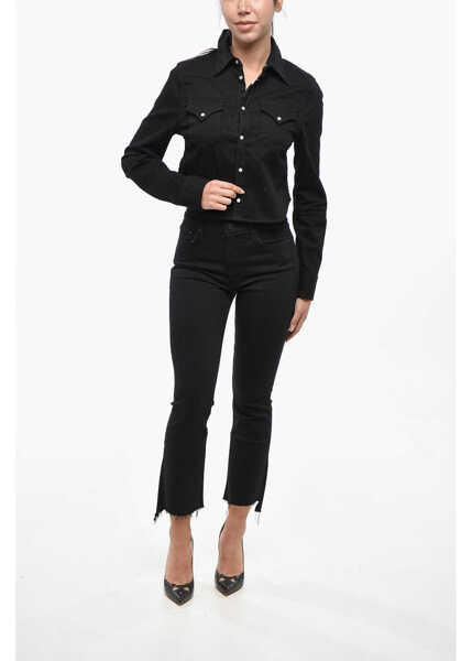 Camasi de blugi DSQUARED2 Stretch Denim Cropped Fit Western Shirt Black Femei (BM 19248104) 4