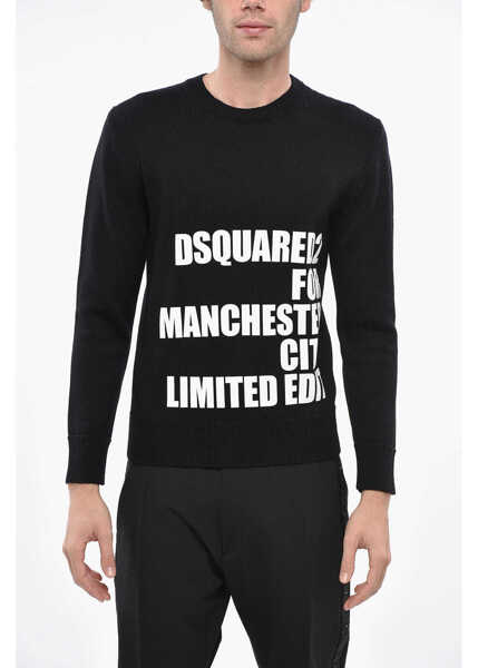 Pulovere DSQUARED2 Manchester City Limited Edition Wool Crew-Neck Sweater With Black Barbati (BM 19248113) 1