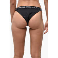Bikini Dama - Bikini DSQUARED2 Solid Color Bikini Bottom With Logoed Band Black Femei (BM 19248119) - B-mall.ro