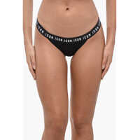 Bikini Solid Color Bikini Bottom With Logoed Band Femei