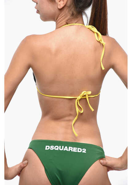 Sutiene DSQUARED2 Pac-Man Printed Triangle Bikini Top Black Femei (BM 19248125) 3