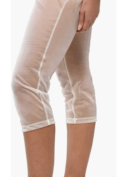 Pantaloni casual DSQUARED2 Cropped Skinny Pants With Side Zip White Femei (BM 19248128) 2