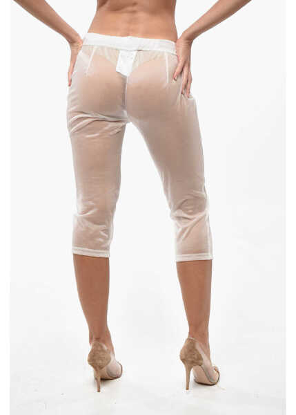 Pantaloni casual DSQUARED2 Cropped Skinny Pants With Side Zip White Femei (BM 19248128) 3