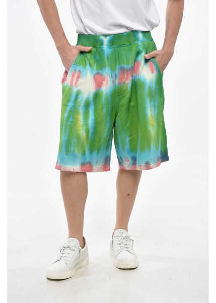 Pantaloni scurti DSQUARED2 Tie-Dye Effect Yoyo Fit Shorts With Elastic Waistband Green Barbati (BM 19248140) 1