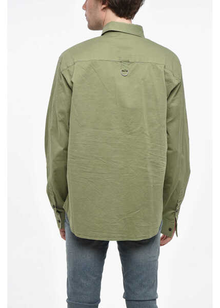 Camasi casual DSQUARED2 Cotton Utility Shirt With Contrasting Buttons Green Barbati (BM 19248143) 2