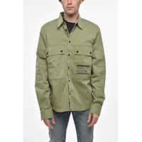 Camasi casual Cotton Utility Shirt With Contrasting Buttons Barbati