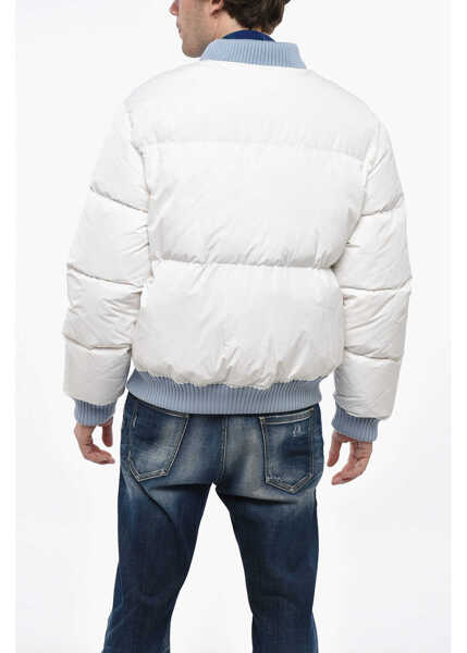 Geci de iarna DSQUARED2 Quilted Mother Down Jacket With Maxi Pockets White Barbati (BM 19248146) 2