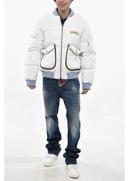 Geci de iarna DSQUARED2 Quilted Mother Down Jacket With Maxi Pockets White Barbati (BM 19248146) 4