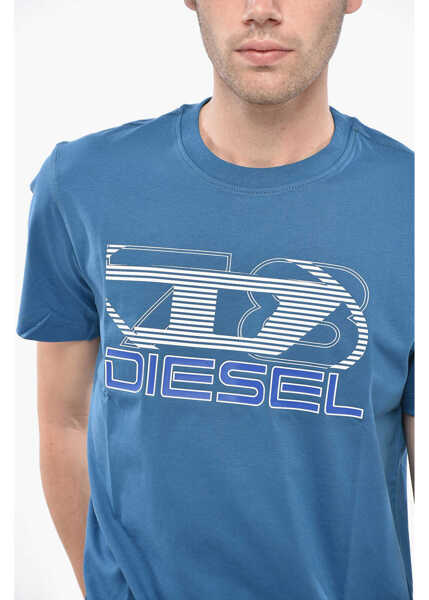 Tricouri Diesel Crew Neck Diegor78 T-Shirt With Embossed Print Light Blue Barbati (BM 19248152) 3