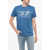Diesel Crew Neck Diegor78 T-Shirt With Embossed Print Light Blue