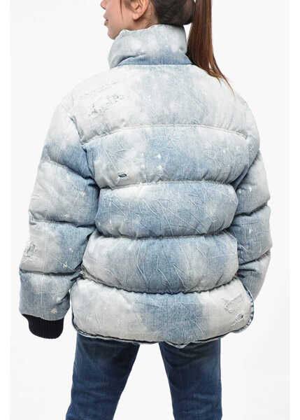 Bomber jacket DSQUARED2 Vintage Effect Denim Bomber Jacket With Logoed Patch Blue Femei (BM 19248161) 3