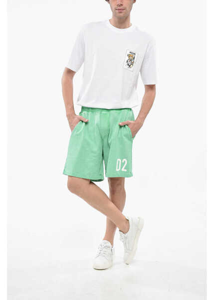 Pantaloni scurti DSQUARED2 Brushed Cotton Relax Fit Shorts Green Barbati (BM 19248164) 4