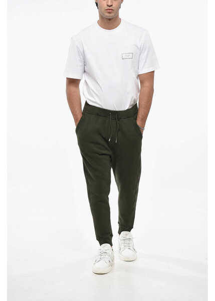 Pantaloni de trening DSQUARED2 Solid Color Nyc Joggers With Tone On Tone Logo Green Barbati (BM 19248188) 4