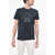 Diesel Cotton Diegor T-Shirt With Embossed Print Blue