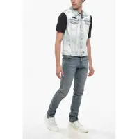 Geci de blugi pentru Barbati - Geci de blugi DSQUARED2 Sleeveless Destroyed Denim Jacket Blue Barbati (BM 19248287) - B-mall.ro